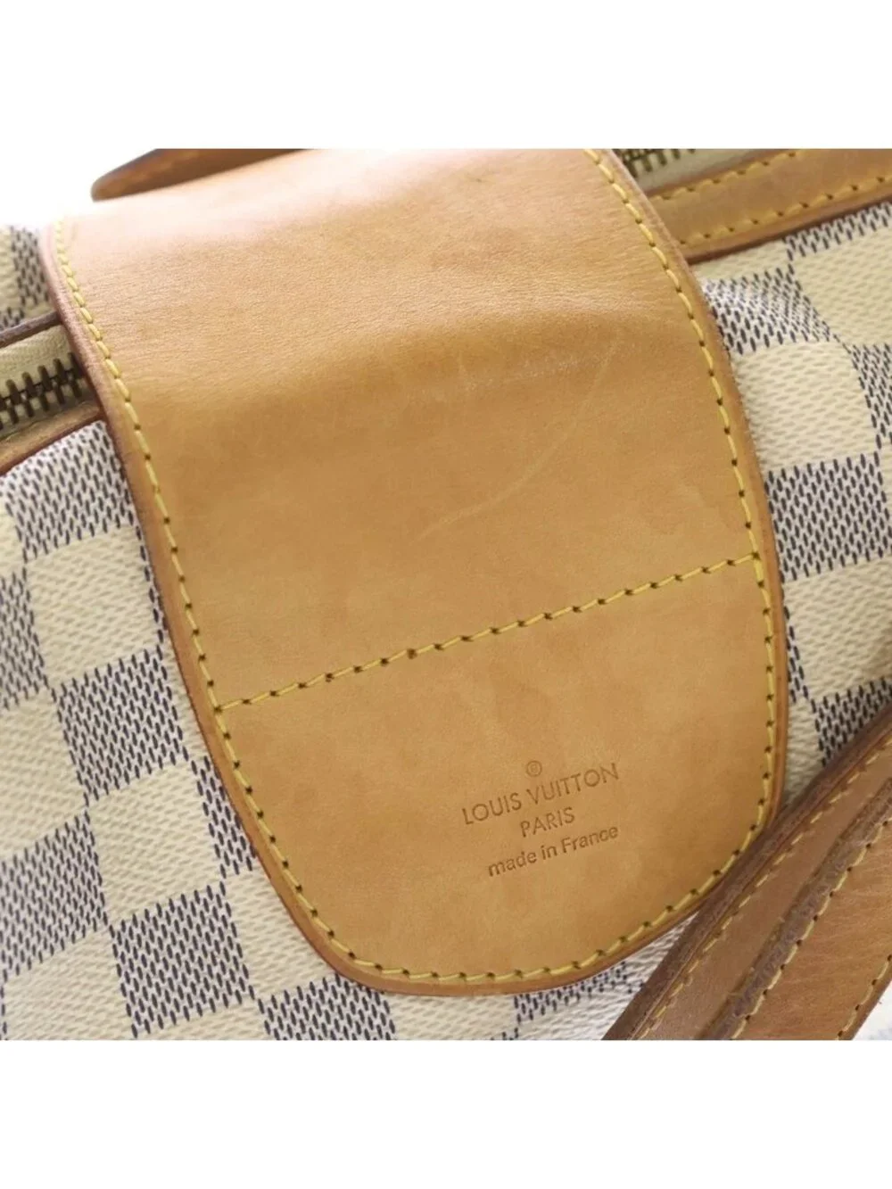 Louis Vuitton Damier Azur Strethe GM Handbag Ivory Brown Leather Gold